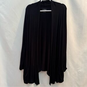 LOGO Open Front Cardigan Black L